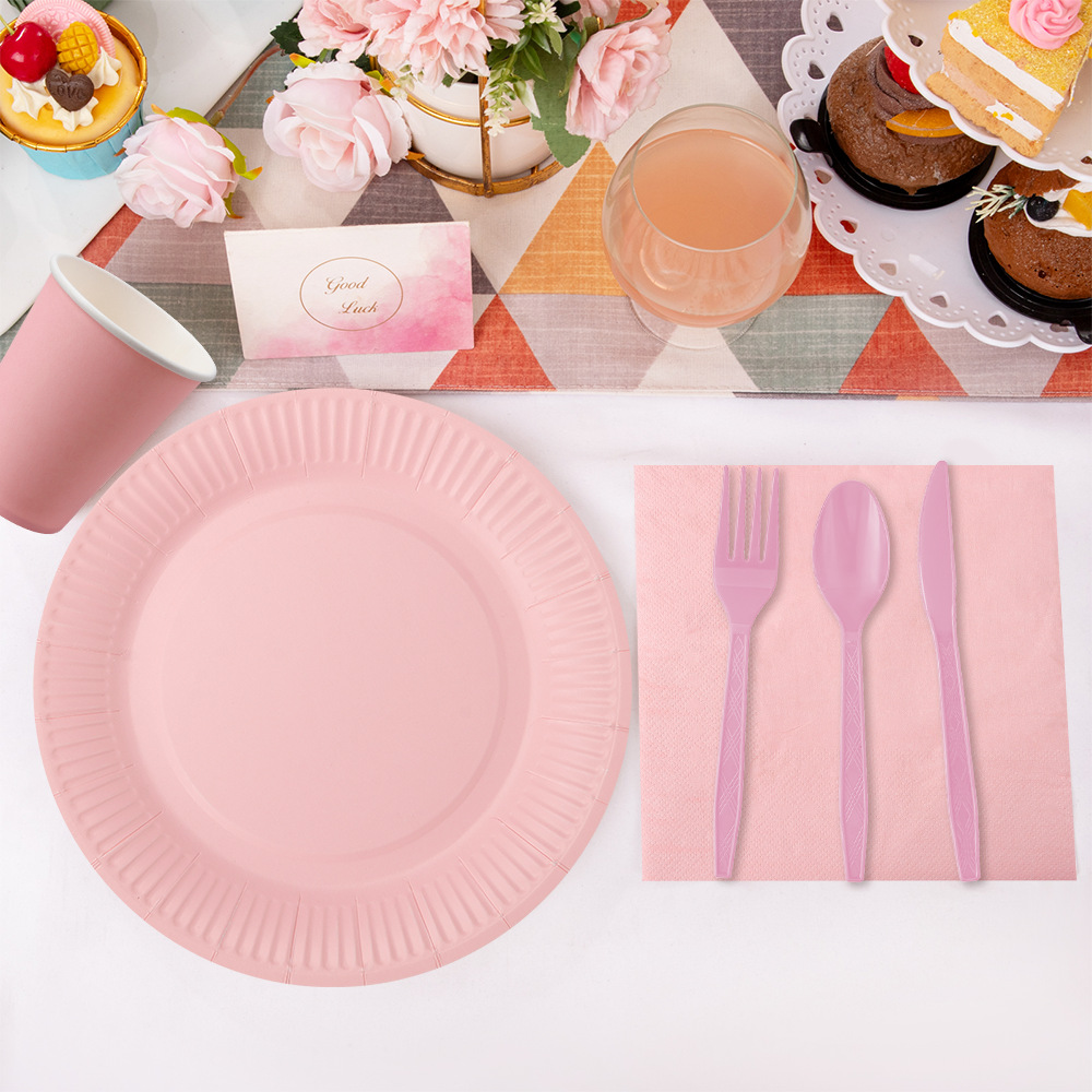 一次性餐具/一次性点心盘/环保一次性餐具/一次性餐具套装/纸杯纸盘细节图