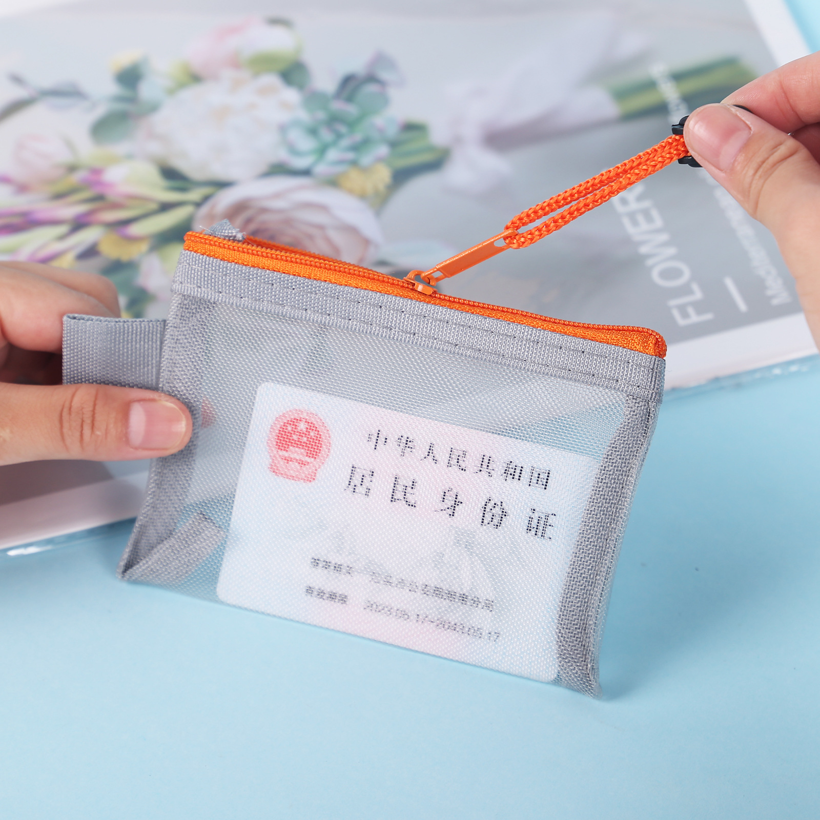 风琴卡包真皮卡套透明卡包身份证公交卡包防伪设计