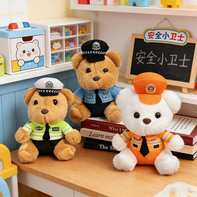 Police and traffic police pendants, small dolls, firefighters, keychains, toys, best-selling items, Internet celebrities, and popular small commodities at New Year's Eve stalls