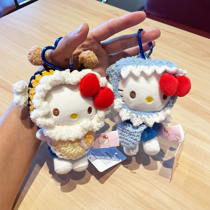 Cute kt cat bag pendant, plush toy, keychain doll, genuine hellokitty small pendant, secondary creation Specification image