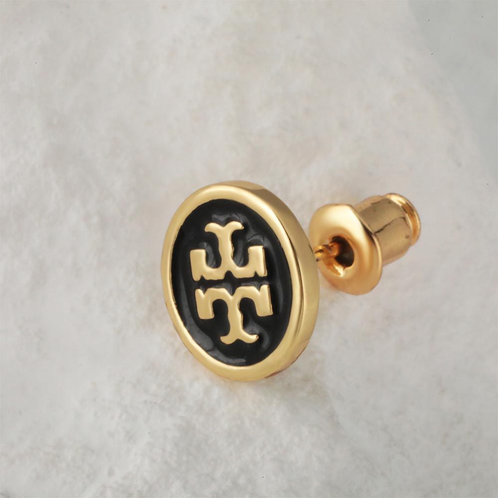 Honglu Cross-border Supply, new round oil-dripping stud earrings with copper plating and real gold, simple and elegant girls' earrings details Picture