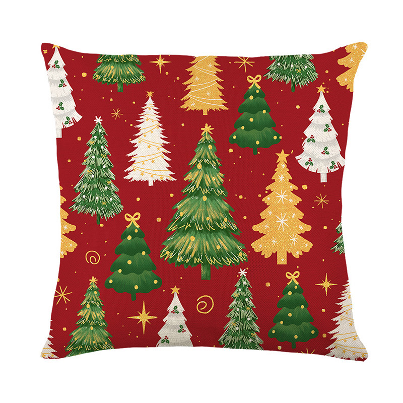 New cross-border pillowcase, Christmas print sofa decorative cushion cover, living room and bedroom pillow cover, holiday gift Application Scenario