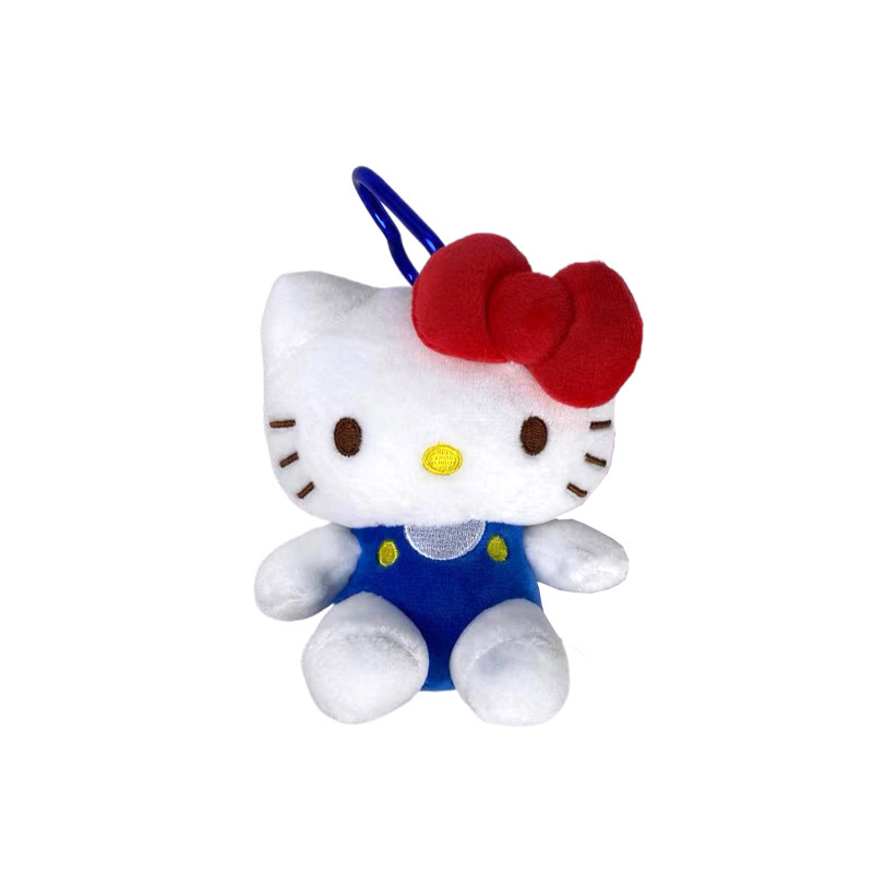 正版Hello kitty挂件经典坐姿凯蒂猫毛绒玩具日本同款KT背包挂饰白底实物图