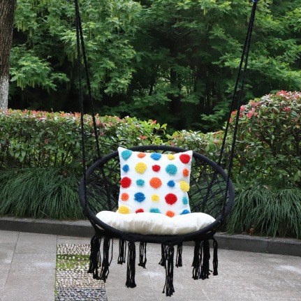 Wholesale of Sanjia hand-woven courtyard swing cradle, leisure indoor hanging basket chair, European-style outdoor camping hammock details Picture