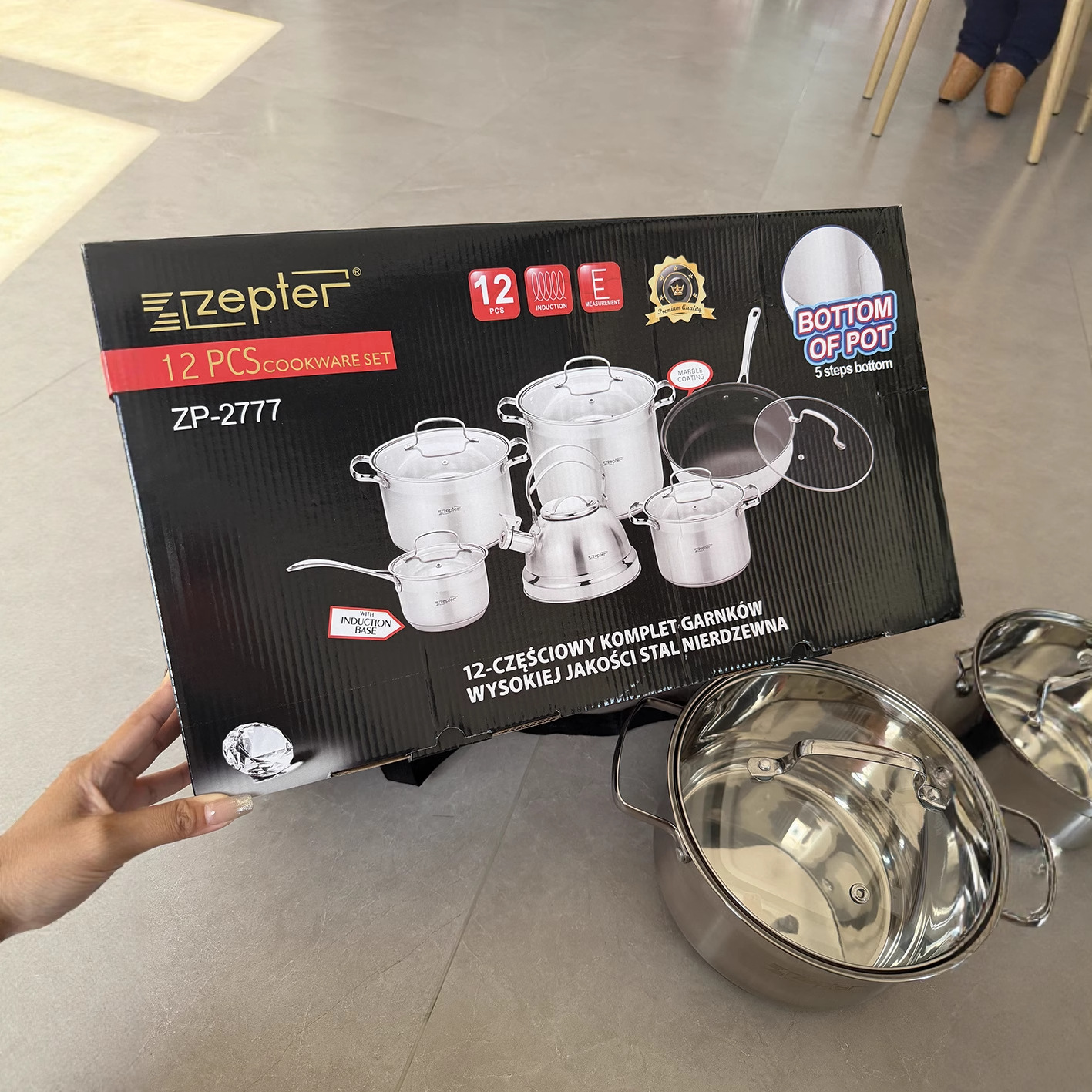 Zepter German 12-piece stainless steel pan ZP2777 non-stick frying pan details Picture