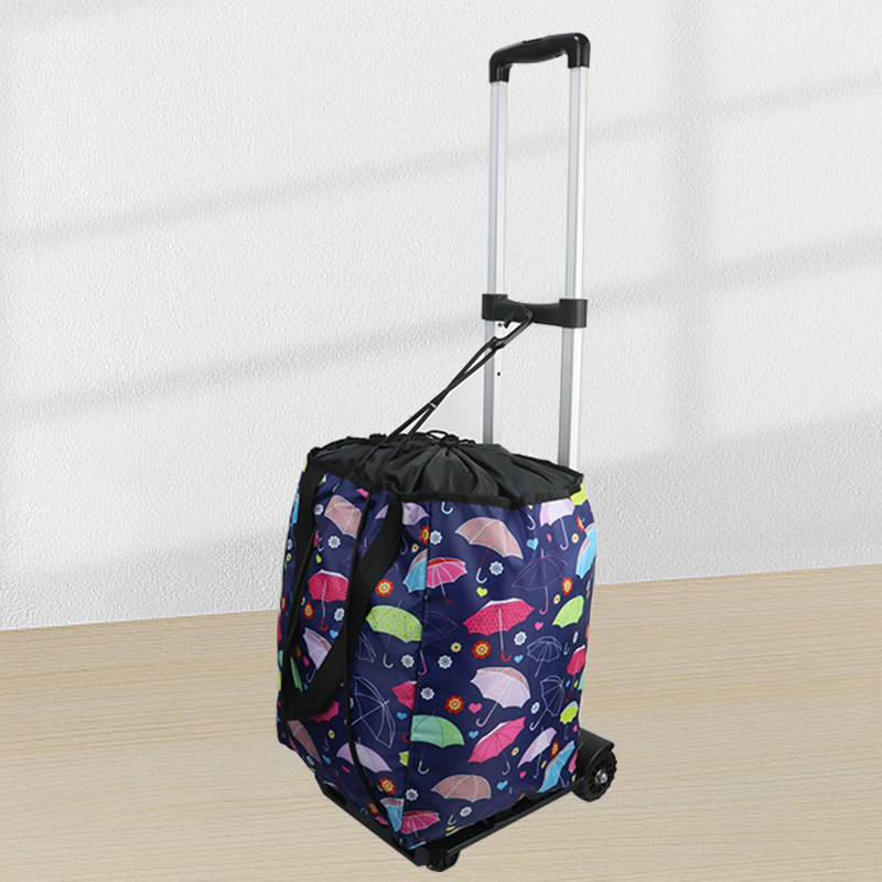 Household shopping cart, grocery shopping trolley, lightweight folding swivel wheel trolley, insulated bag, supermarket shopping cart wholesale Specification image