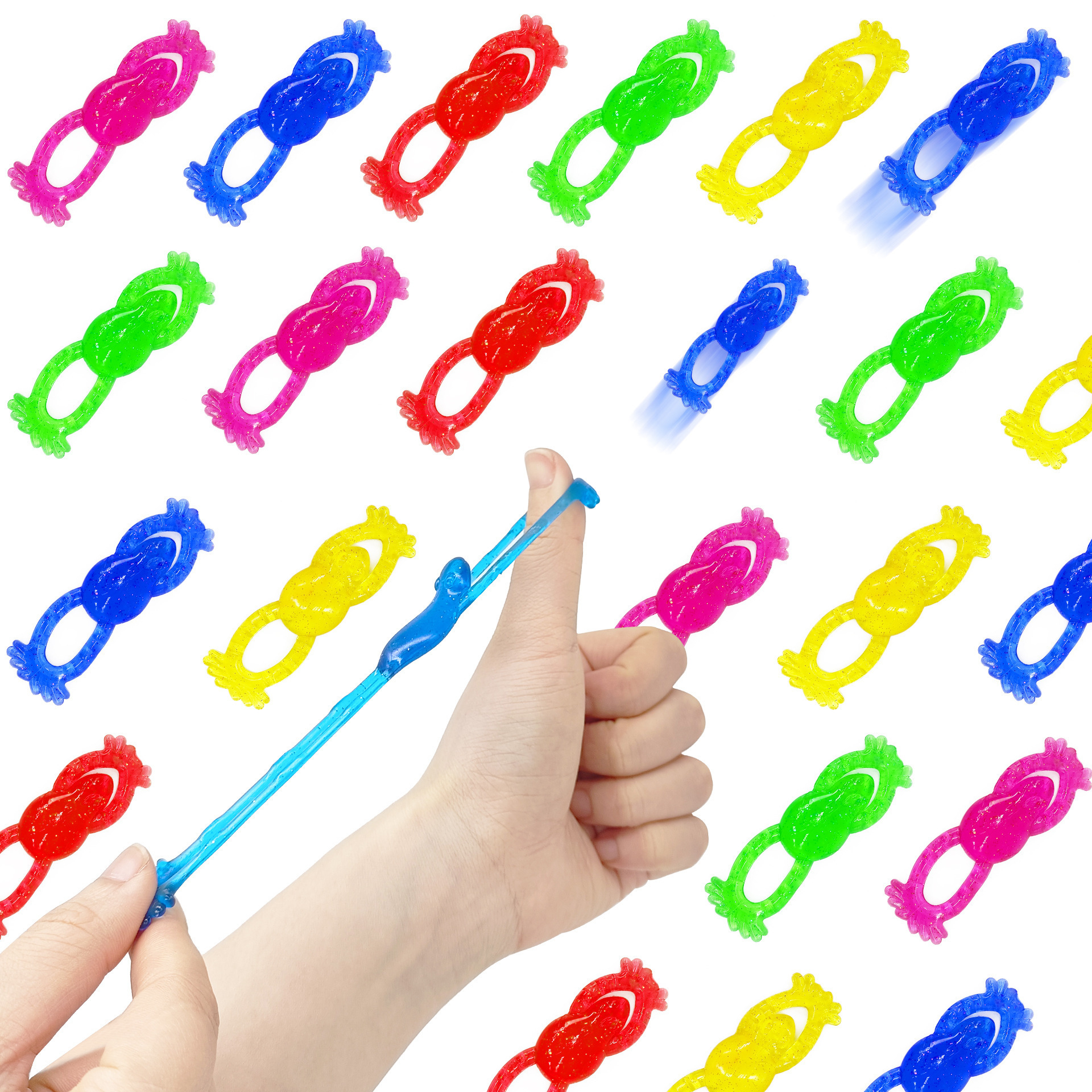 创意TPR粘粘青蛙弹射青蛙发射动物新奇特软胶玩具跨境批发亚马逊