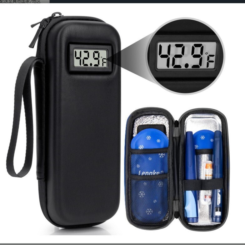 Insulina cooler box con pantalla de temperatura - estuche de viaje para medicamentos refrigerados con 2 TSA Specification image
