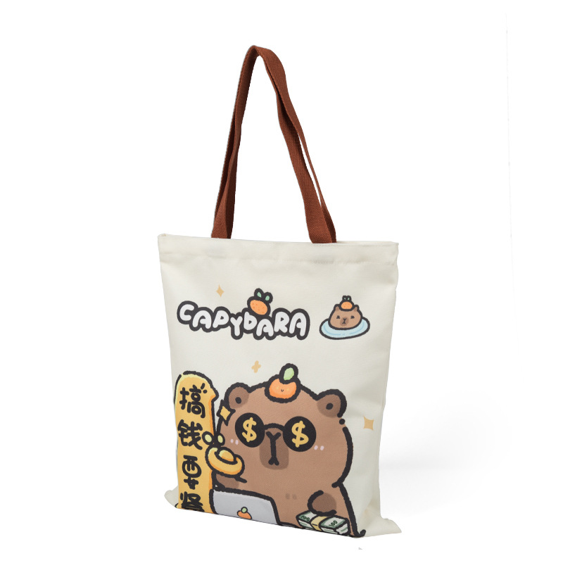 Customized canvas bags, hand-held non-woven bags, large-capacity shopping bags for students, best-selling items on Xiaohongshu, in an ins style Item Picture