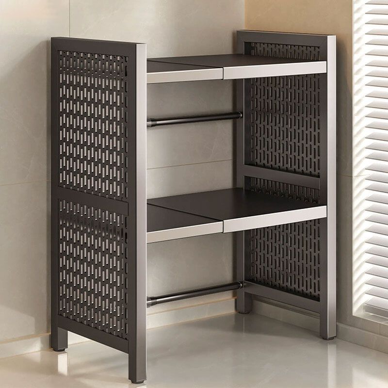 رفوف مطبخ مزود بفرن مايكروويف قابل للتمدد، مقلاة وجبات منزلية ذات طابقين Specification image