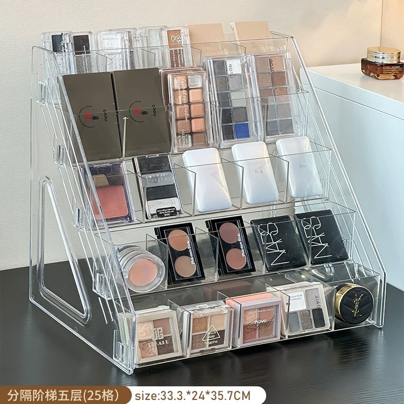 Stepped perfume display stand, desktop cosmetics storage box, skin care product rack, acrylic multi-layer lipstick rack Application Scenario