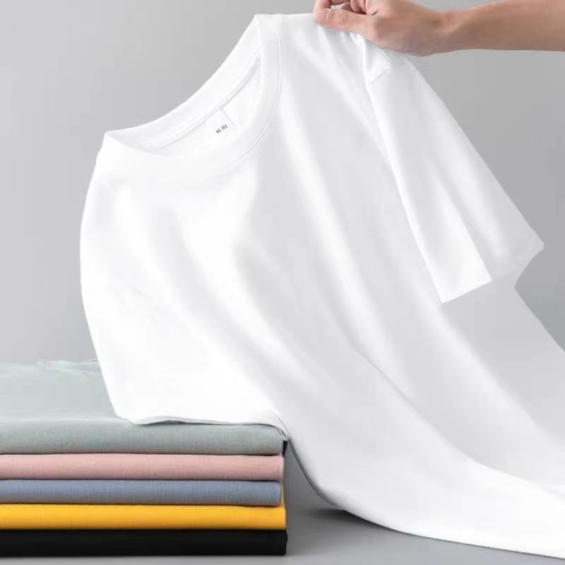 The 2024 new summer solid-color short-sleeved T-shirt is a classic and versatile innerwear for both men and women, featuring a slimming and form-fitting look details Picture
