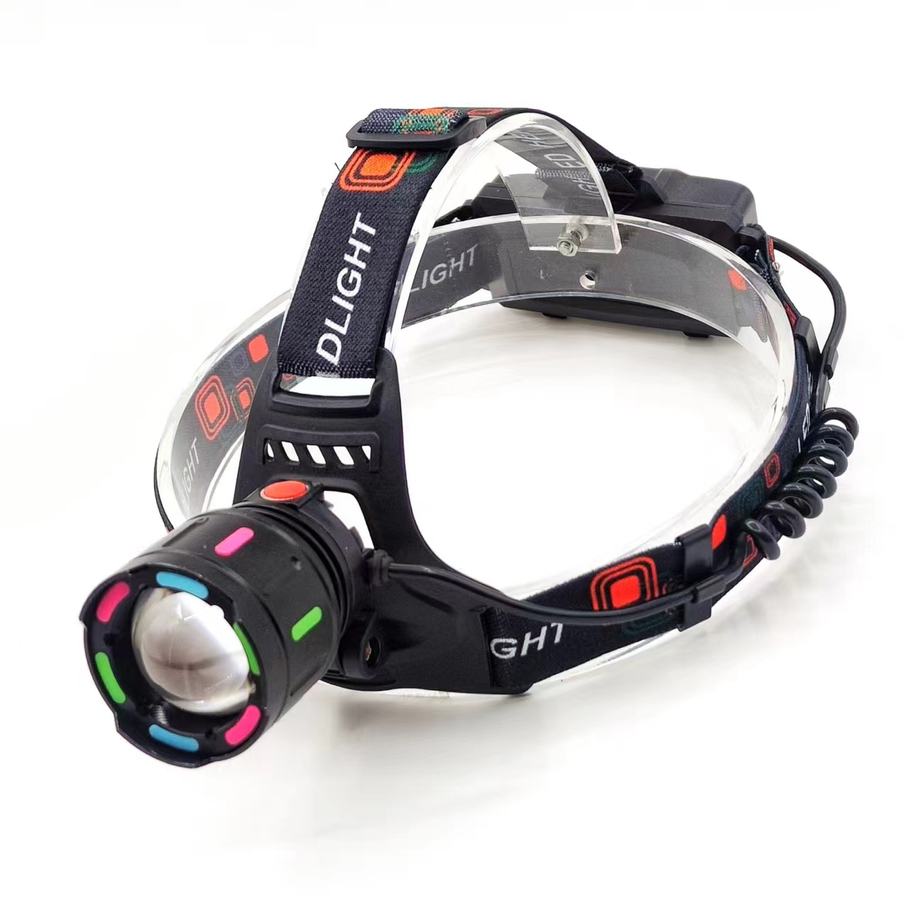 Amazon Cross-border outdoor white laser long-range headlamp, zoom rechargeable fishing lamp, LED camping lamp, strong headlamp