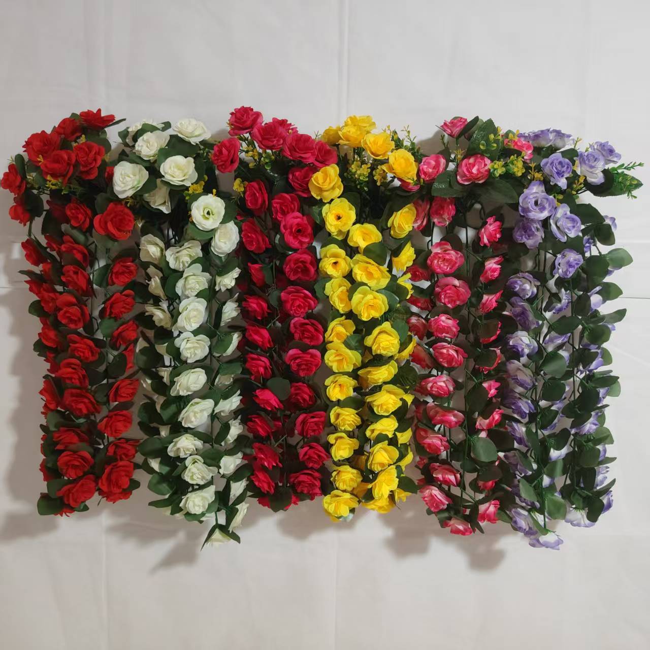 Artificial rose, rattan, wall hanging, artificial flower landscaping, flower wall, wedding decoration, background wall, cross-border
