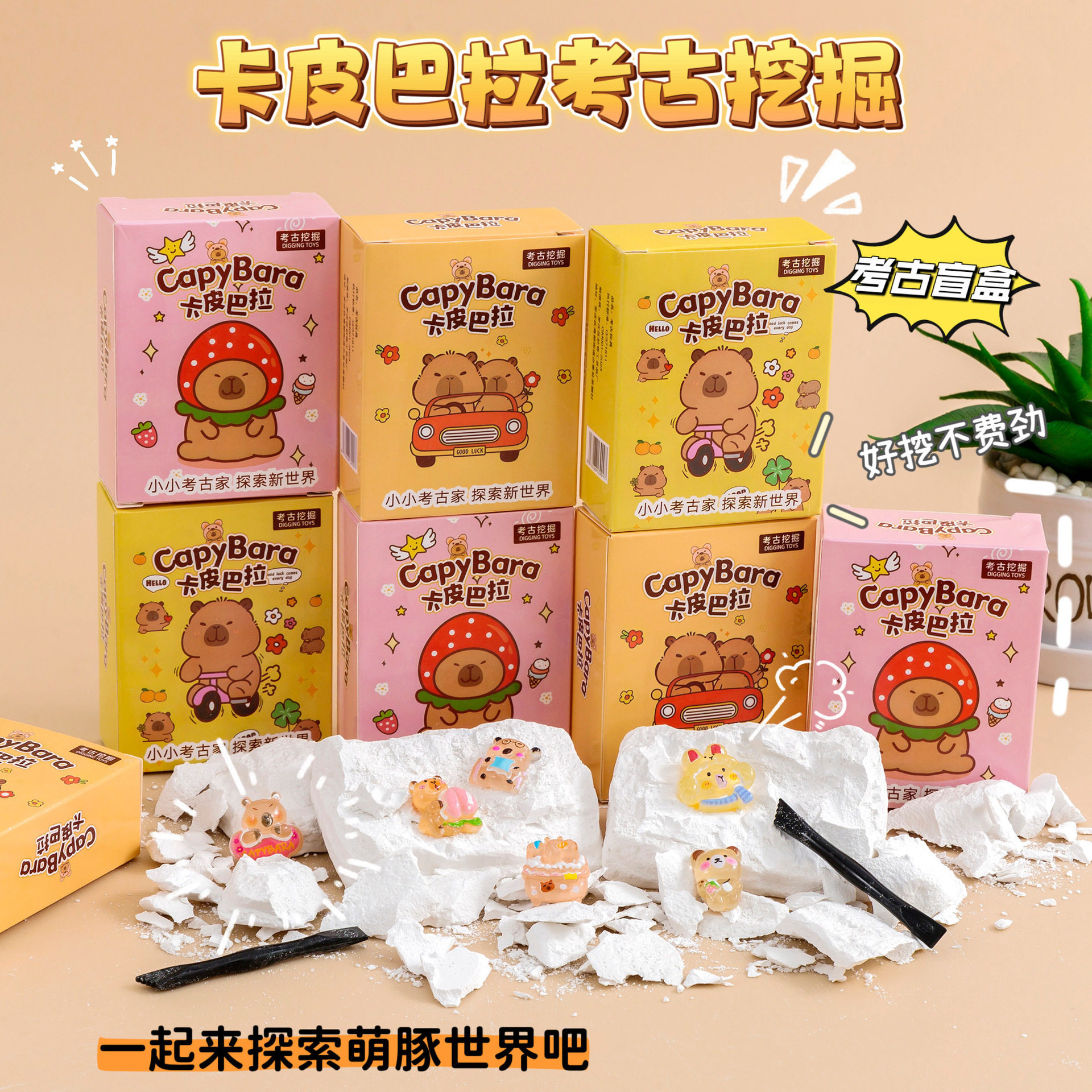 Kapi Bala Children's Archaeological Treasure Hunt, Educational Gypsum DIY Treasure Hunt Blind Box, Small Gift Activity