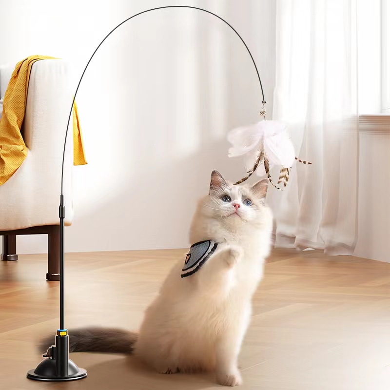 Cat toys, cat teasing sticks, self-entertaining and stress-relieving gadgets, long rods with suction cups, a comprehensive collection of pet cat toys for little cats to play with Specification image