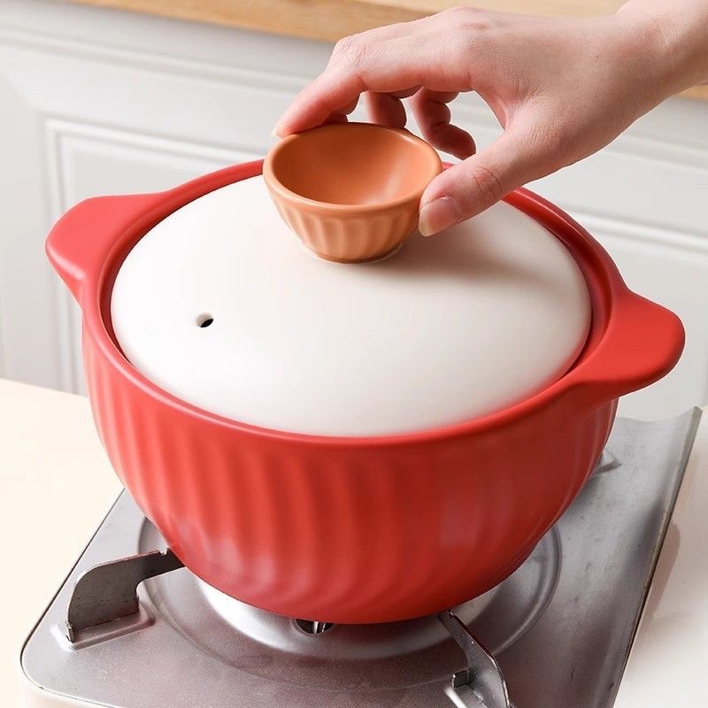 2025 New type of clay pot household gas open flame stew pot ceramic high-temperature resistant dry-burning without cracking 煲仔饭 soup pot for making soup details Picture