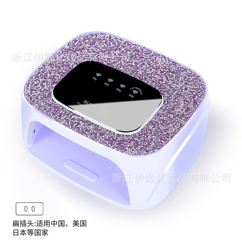 168W new S20 rechargeable nail lamp, 36led quick-drying baking lamp, diamond-encrusted high appearance level breathing lamp, battery-powered light therapy machine Item Picture