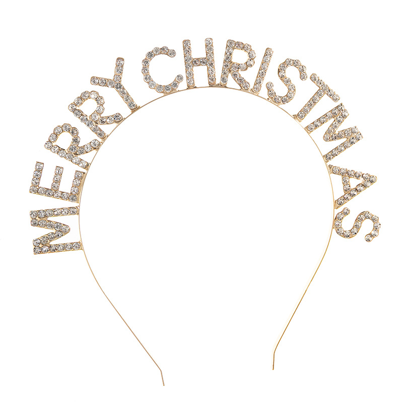MERRYCHRISTMAS, European and American cross-border, colorful rhinestone letter hair band, party hair accessory thumbnail