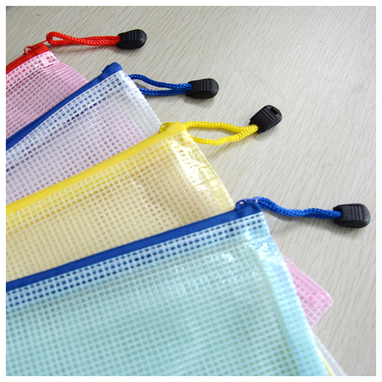 Grid zipper file bag, student office stationery and information bag, learning supplies, bill storage, transparent A4 pull TAB Item Picture