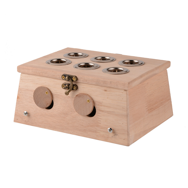 Oak moxibustion box, portable moxibustion, home moxa sticks, moxa cones, full-body waist and abdomen moxibustion box manufacturer wholesale moxibustion box, moxa cones Item Picture
