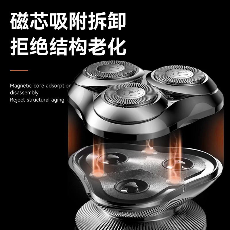 kemei cross border electric razor waterproof barbeer knife multifunción 3 en 1 set de afeitador magnético details Picture