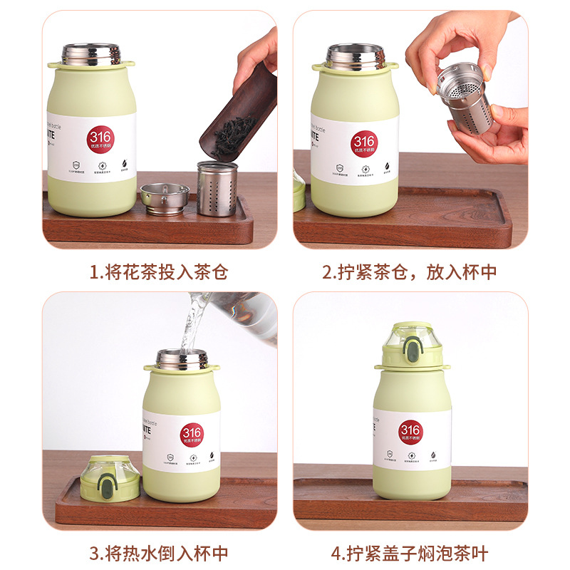 High-appearation-level large-bellied cups, insulated cups, direct drinking cups, large-capacity portable 316 stainless steel gift cups details Picture