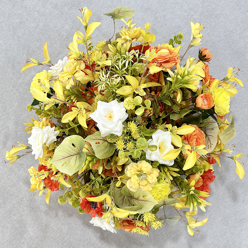 跨境仿真花球绣球虞美人洋牡丹月季假花居家客厅花艺设计落地摆件