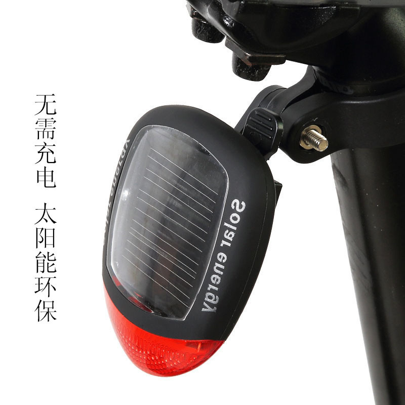 Factory bicycle solar taillights, night riding warning lights, mountain bike lights, 2LED cross-border warning lights, night riding equipment details Picture
