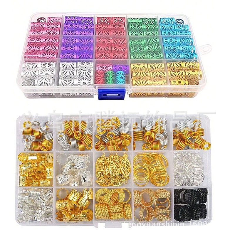 Amazon boxed braid hair accessories, long braid accessories, braid jewelry, beaded weaving, cross-border diy cuff headwear full figure