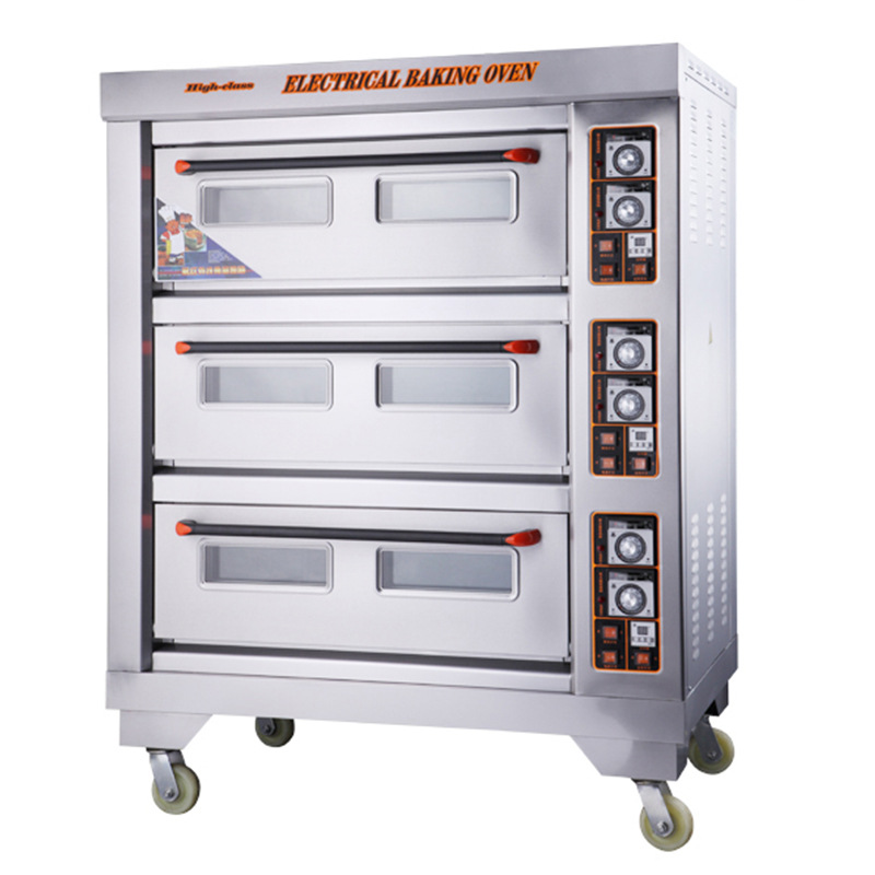 烤箱商用三层六盘大型电烤箱烤鸡披萨面包欧包蛋糕店烘焙烤箱