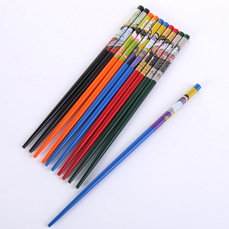 Japanese-style cartoon creative Japanese and Korean ladies printed chopsticks with creative patterns. One person, one chopstick, bamboo chopsticks with pictures of beautiful women Item Picture