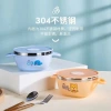 Kaibaida 304 stainless steel cartoon baby food bowl, double-ear soup bowl, infant bowl, rice bowl, children's bowl, cross-border details Picture