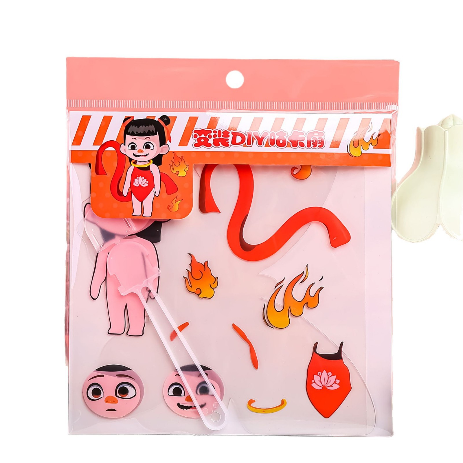 卷卷贴卡通/爱心贴纸/手帐/亮面纯色贴纸/娃娃贴钻白底实物图