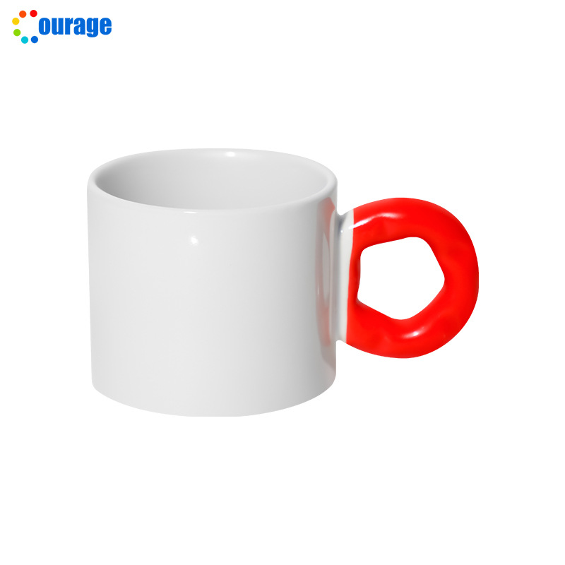 Print DIY ceramic cups with flower handles, tea cups, water cups, couple flower handle cups for men and women, and creative coffee cups based on your provided drawings Item Picture