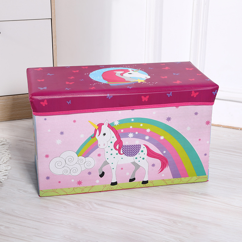 Folding and storage wonder: Clothes organizing box, storage box, cartoon home storage stool, children's toy storage box Application Scenario