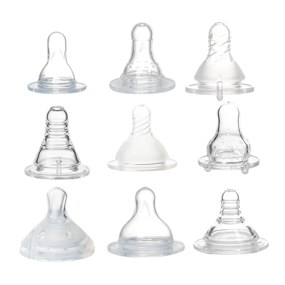 Fuente fábrica de silicona líquida boca etiquetada botella de gran calibre chupeta universal chupeta de bebé todos los tipos de accesorios de botella Item Picture