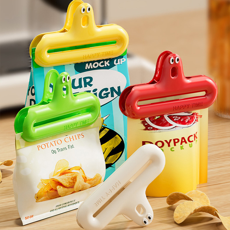 新款虫虫封口夹多巴胺配色密封防潮家用食品袋调料袋封口零食密封