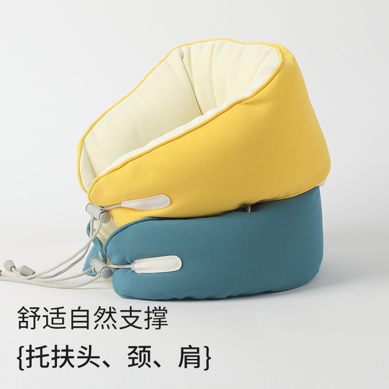 Japanese U-shaped pillow, macaron color, Japanese ins style, simple and breathable neck pillow, foam particle portable travel pillow Specification image