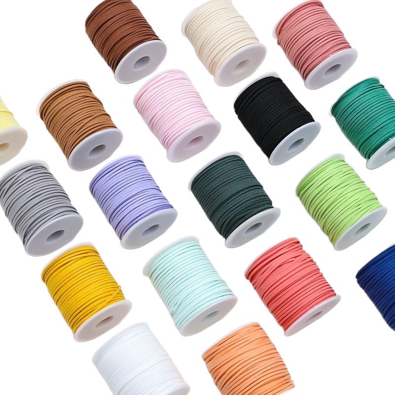 3mm韩国鹿皮绳麂皮绳绒绳挂件绳DIY手工编绳吊牌牛皮绳装饰皮绒绳白底实物图