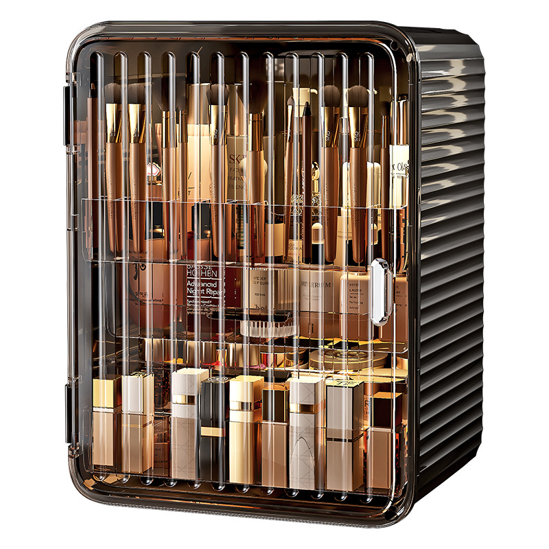 Simple cosmetic storage box, desktop lipstick box storage rack, dressing table, dust-proof large-capacity skin care product storage cabinet Item Picture