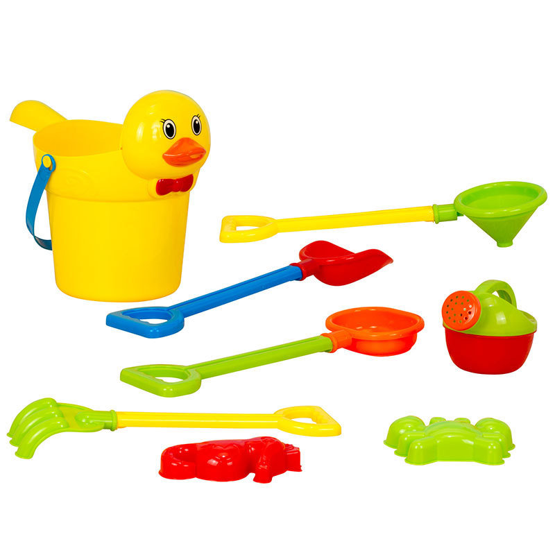 Wholesale of children's beach buckets, sand-digging tools, outdoor trolleys, plastic shovels, cassia seeds, sandpit toy sets details Picture