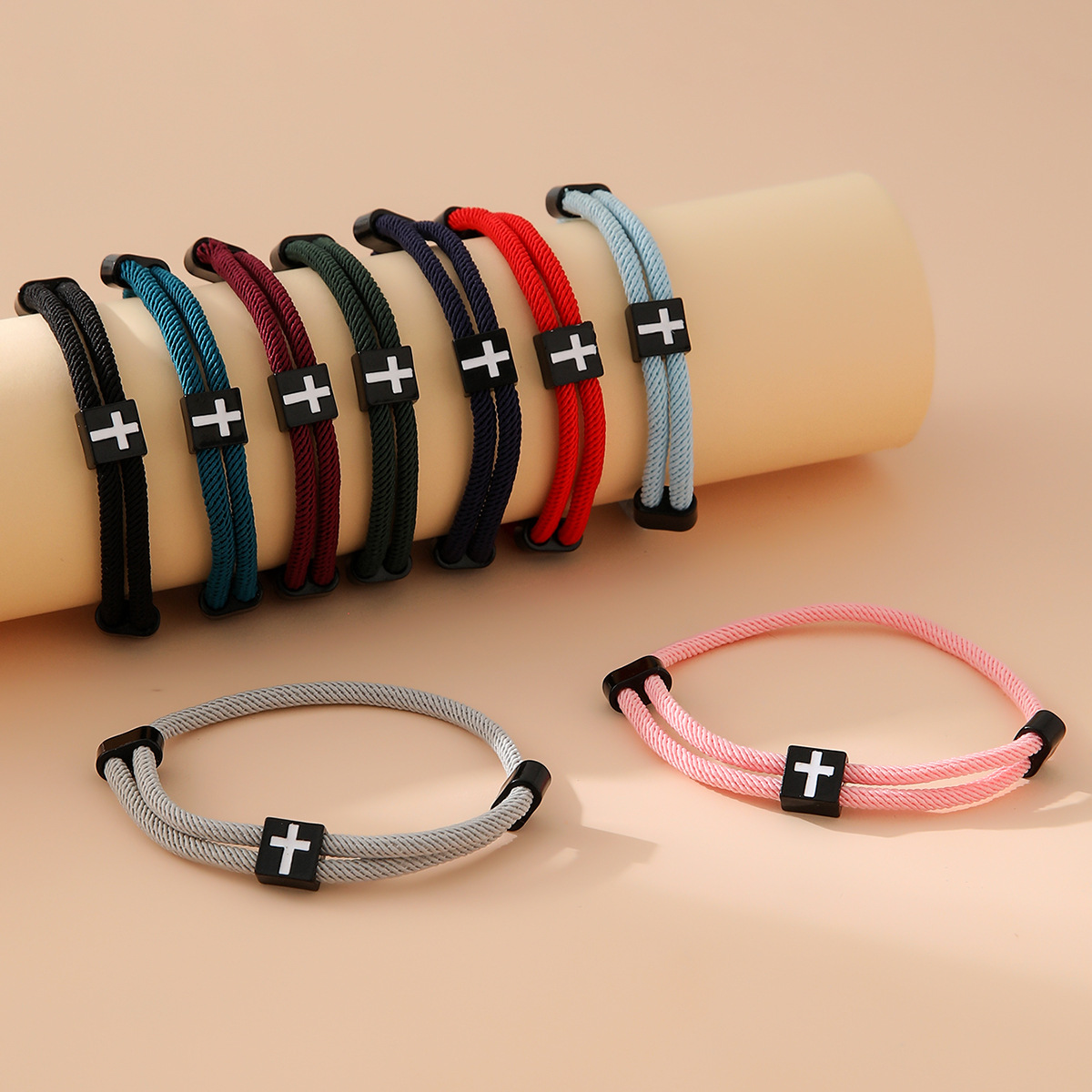 New European and American alloy cross, simple and adjustable Milan bracelet for men and women, wholesale cross-border exclusive supply full figure
