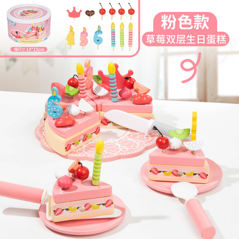 Cross-border children's early education role-playing toys, simulated afternoon tea, dessert and cake set, wooden cutter fun kindergarten Application Scenario
