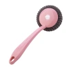Stainless steel pot scrubbing magic tool, no damage to the pot, no oil sticking, long-handled brush, kitchen steel wool ball cleaning brush Item Picture