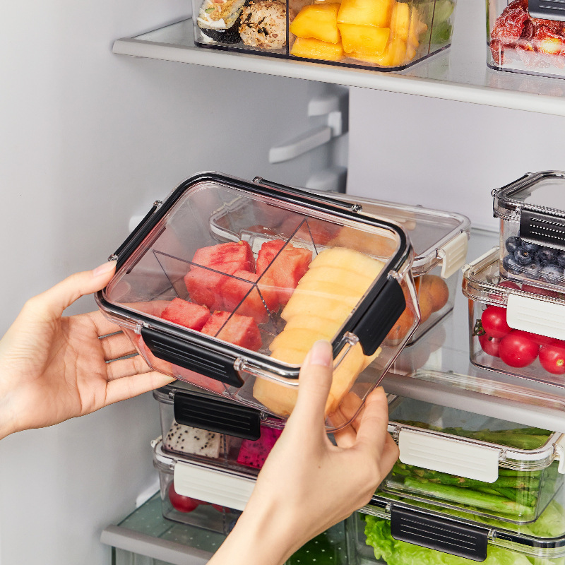 分格保鲜盒饭盒蔬菜食品密封罐便当盒水果零食饼干收纳盒冷冻带盖产品图