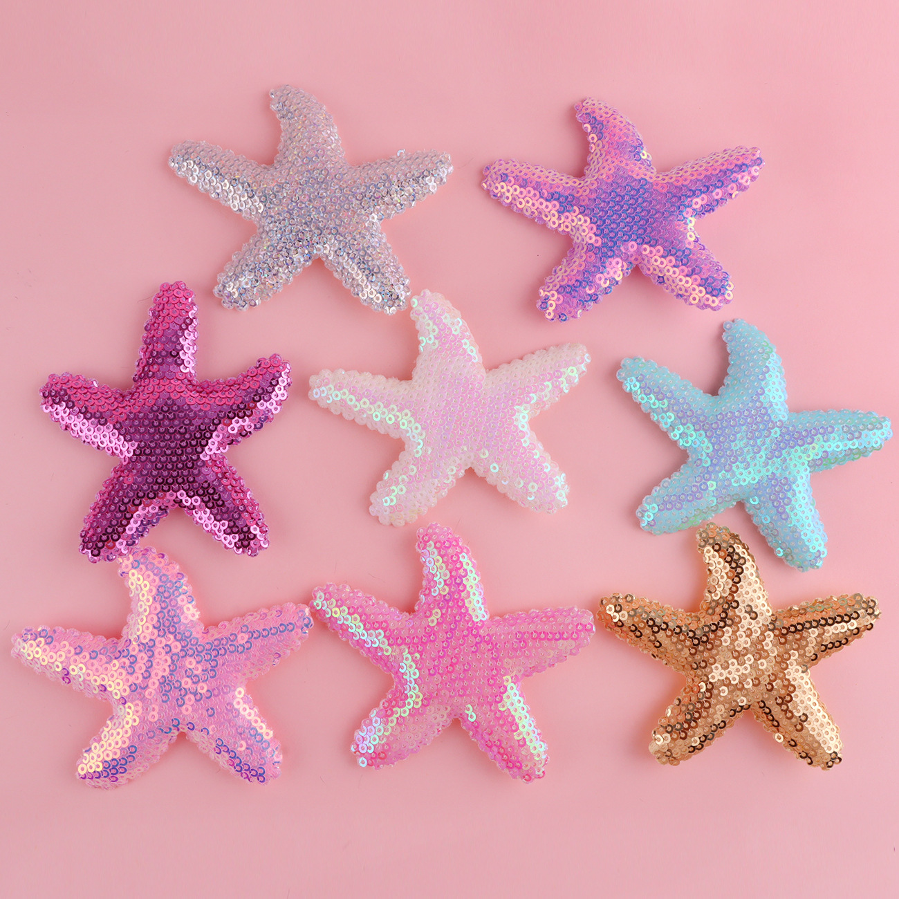 亮片海星饰品配件 卡通布艺小清新pu服装辅料diy发饰半成品配饰