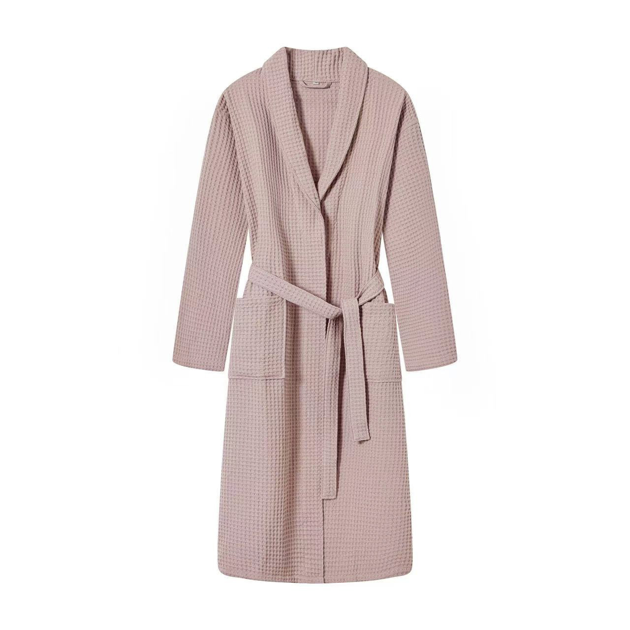 New cross-border pure cotton bathrobes for spring and autumn, Waffle long bathrobes, wholesale of all-cotton bathrobes for couples in homestays and hotels Application Scenario