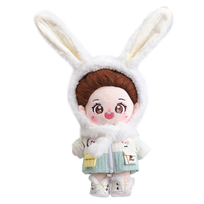 正品20厘米棉花娃娃高品质可爱卡通动物拟人娃衣换装娃娃衣服批发白底实物图