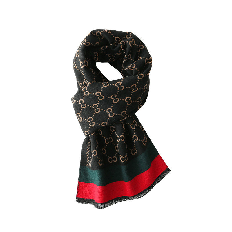 One-piece consignment for women's winter faux cashmere autumn and winter Korean version winter warm check foreign trade new cute jacquard shawl and scarf wholesale for women's street stalls Item Picture
